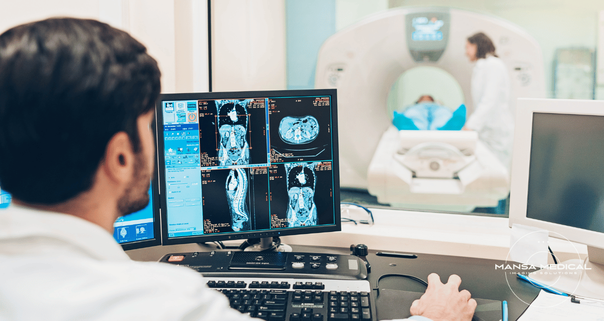 A doctor using a refurbished MRI machine